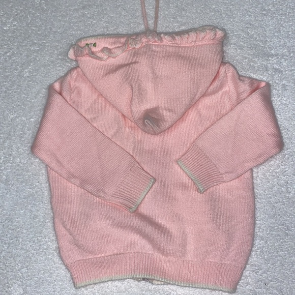 Vintage sears Winnie the Pooh acrylic pink knit hooded sweater 18/24m - Picture 6 of 9
